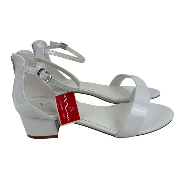 NINA HIDI BLOCK HEEL OPEN TOE MEMORY FOAM KITTEN HEELS IN WHITE‎ NWOB SIZE 6M - Picture 4 of 14